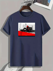 Modern Art Print Men's Comfy T shirt Active Stretch Breathable Tee