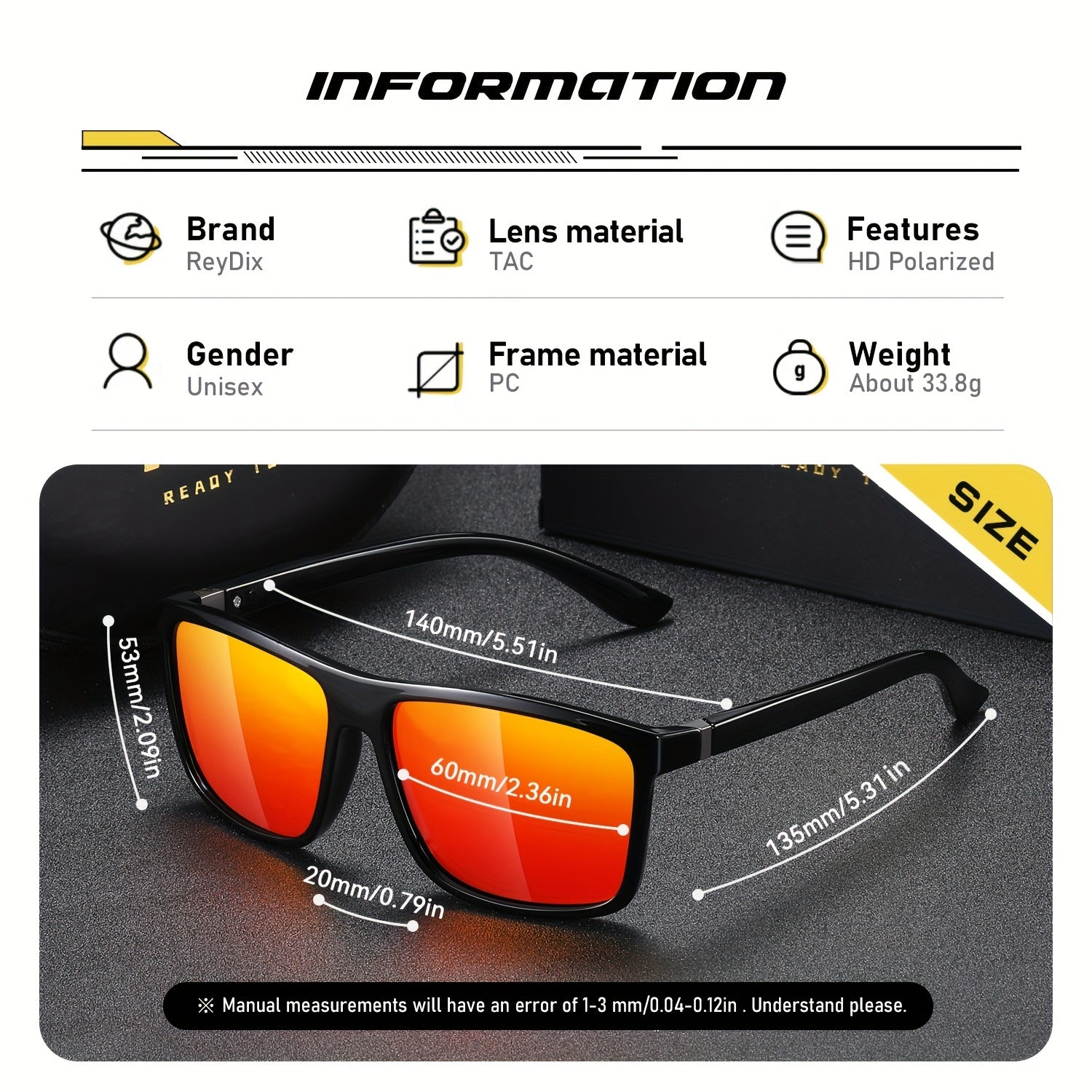 ReyDix Unisex Polarized Sunglasses For Outdoor Driving Travelling