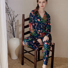 Floral Print Pajama Set Long Sleeve Top & Pants
