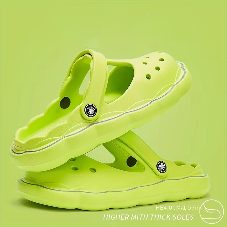 Women's Closed Toe Platform Clogs T-Strap Slide Sandals