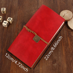 A5 Retro Leather Notepad Strap Diary - 68 Sheets