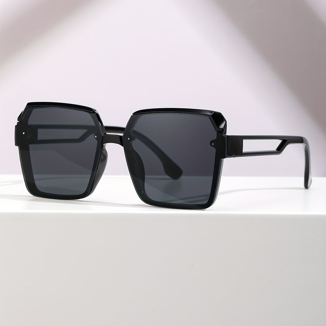 Y2K Large Square Sunglasses Hiphop Gradient Jelly Anti Glare Beach Travel UV400