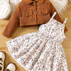 Toddler Girl Floral Dress & Cardigan Set