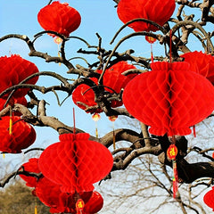 10pcs Spring Paper Lantern Ornaments Chinese Party Decor Supplies