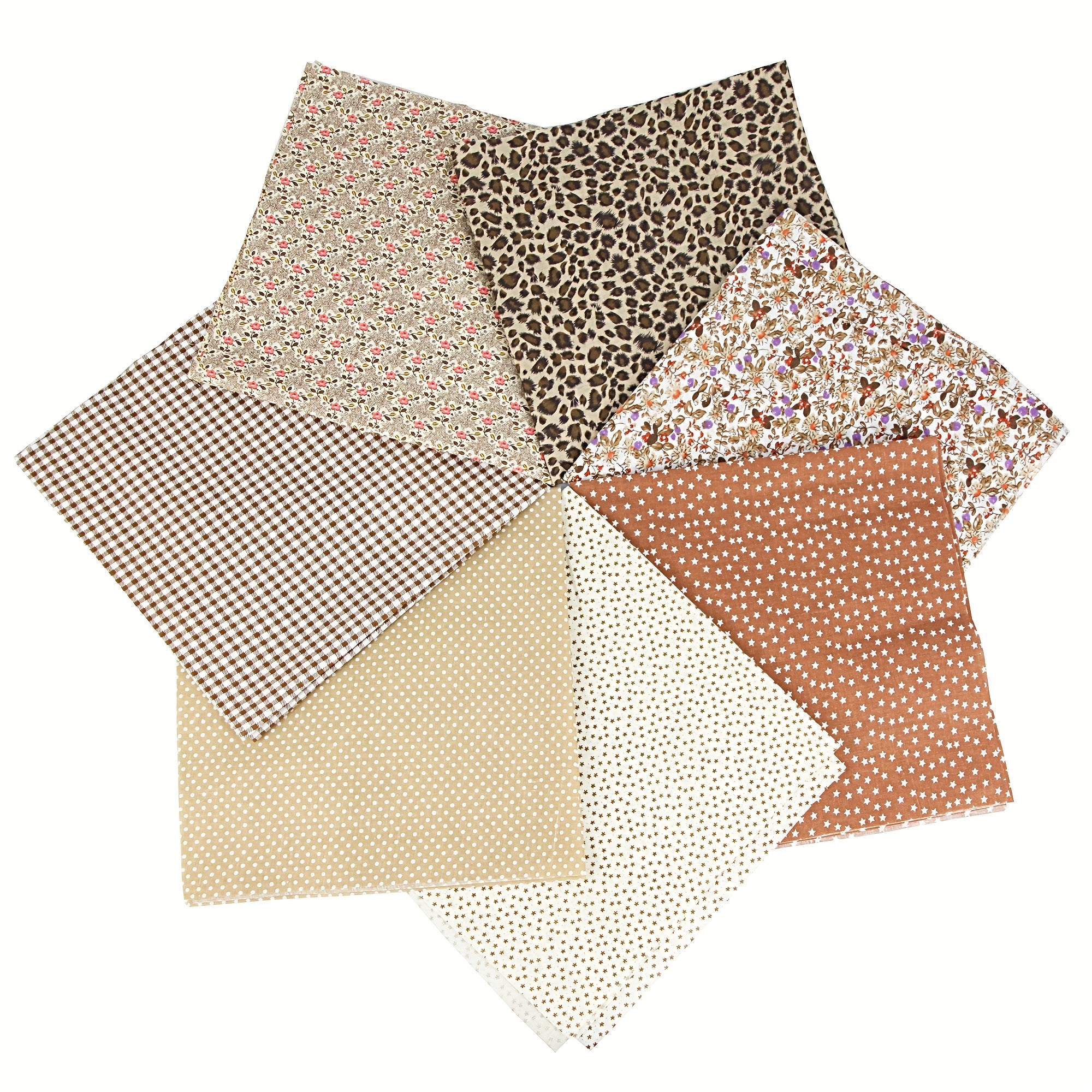7pcs DIY Floral Fabric Patchwork Sewing Quilting Scrapbooking