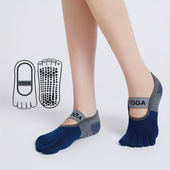 Women's Split Toe Yoga Socks with Non Slip Grip Straps