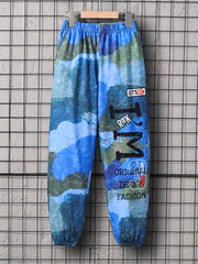 Boys Camo Style Letter Jogger Sweatpants