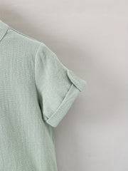 Boys Plain Shirt Short Sleeve Tops For Kids Summer