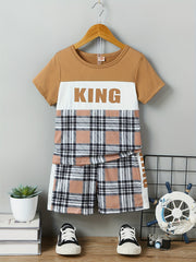 Boys Daddy Me Fists Print Block Outfit