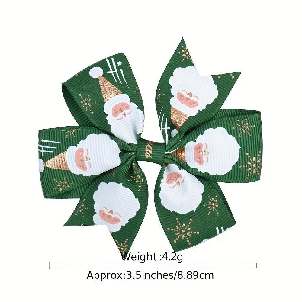 6pcs Christmas Bow Hair Clip Hair Accessories for Girls