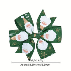 6pcs Christmas Bow Hair Clip Hair Accessories for Girls