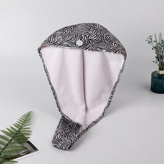 Tropical Patterned Microfiber Hair Towel & Shower Cap Set