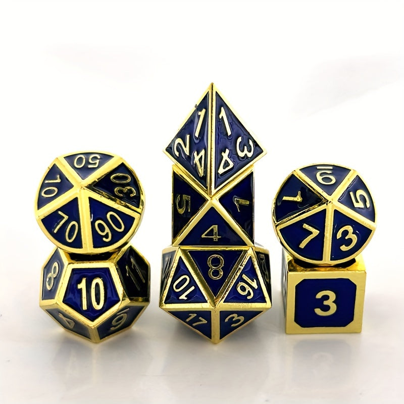 7pcs Metal Dice Polyhedron Set For Fun And Leisure