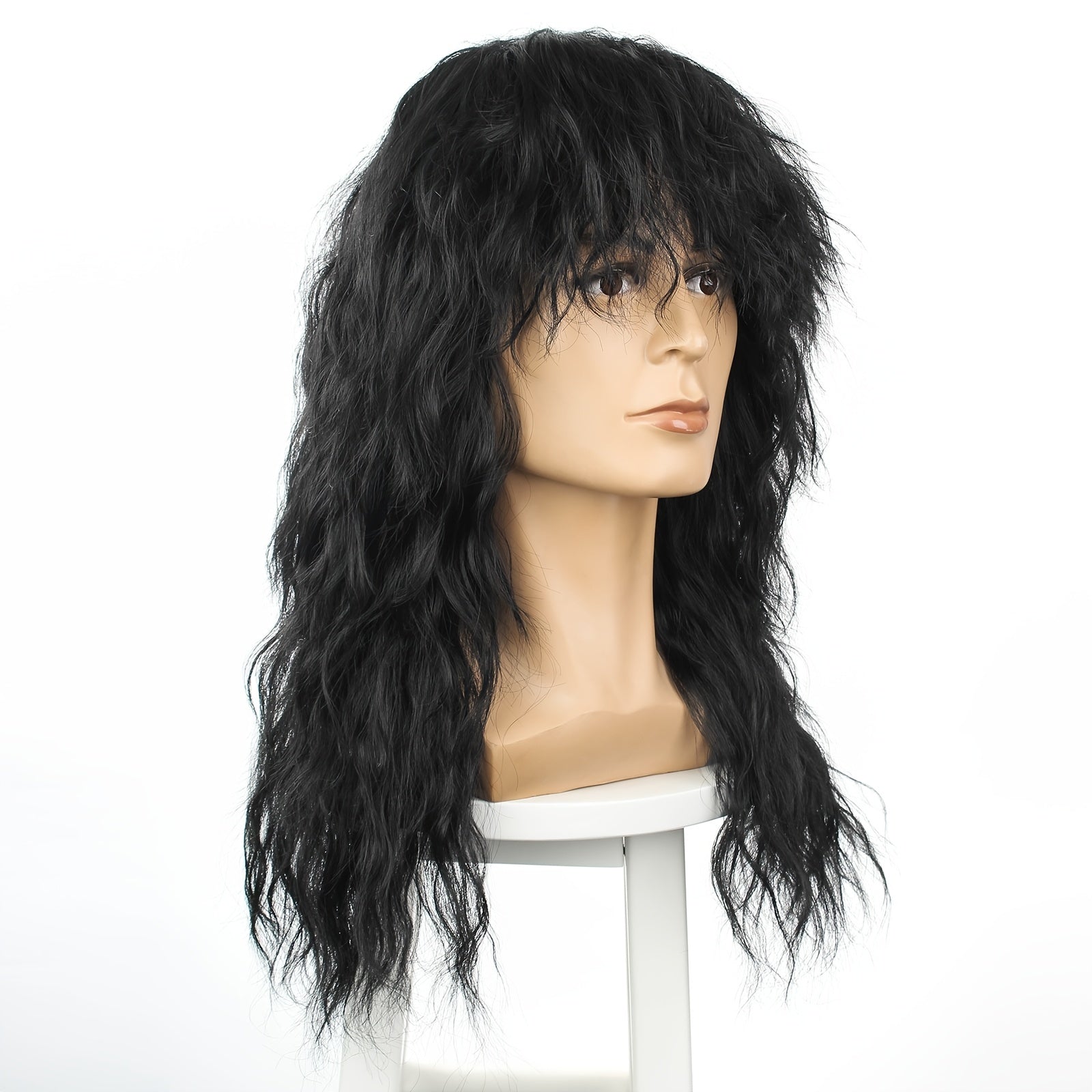 Men's 80s Rock Metal Halloween Wig Long Curly Hair