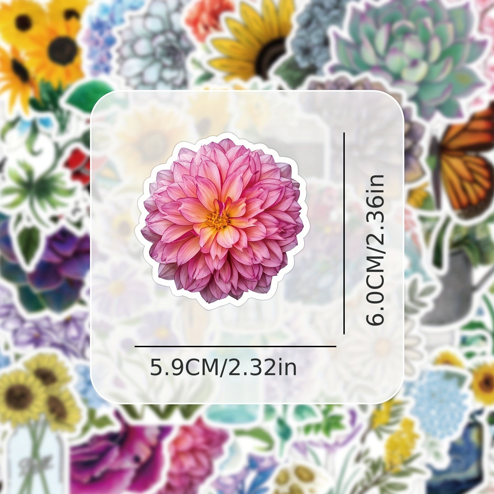 50pcs Flower Bouquet Graffiti Stickers for Laptop Helmet Water Cup DIY Journal