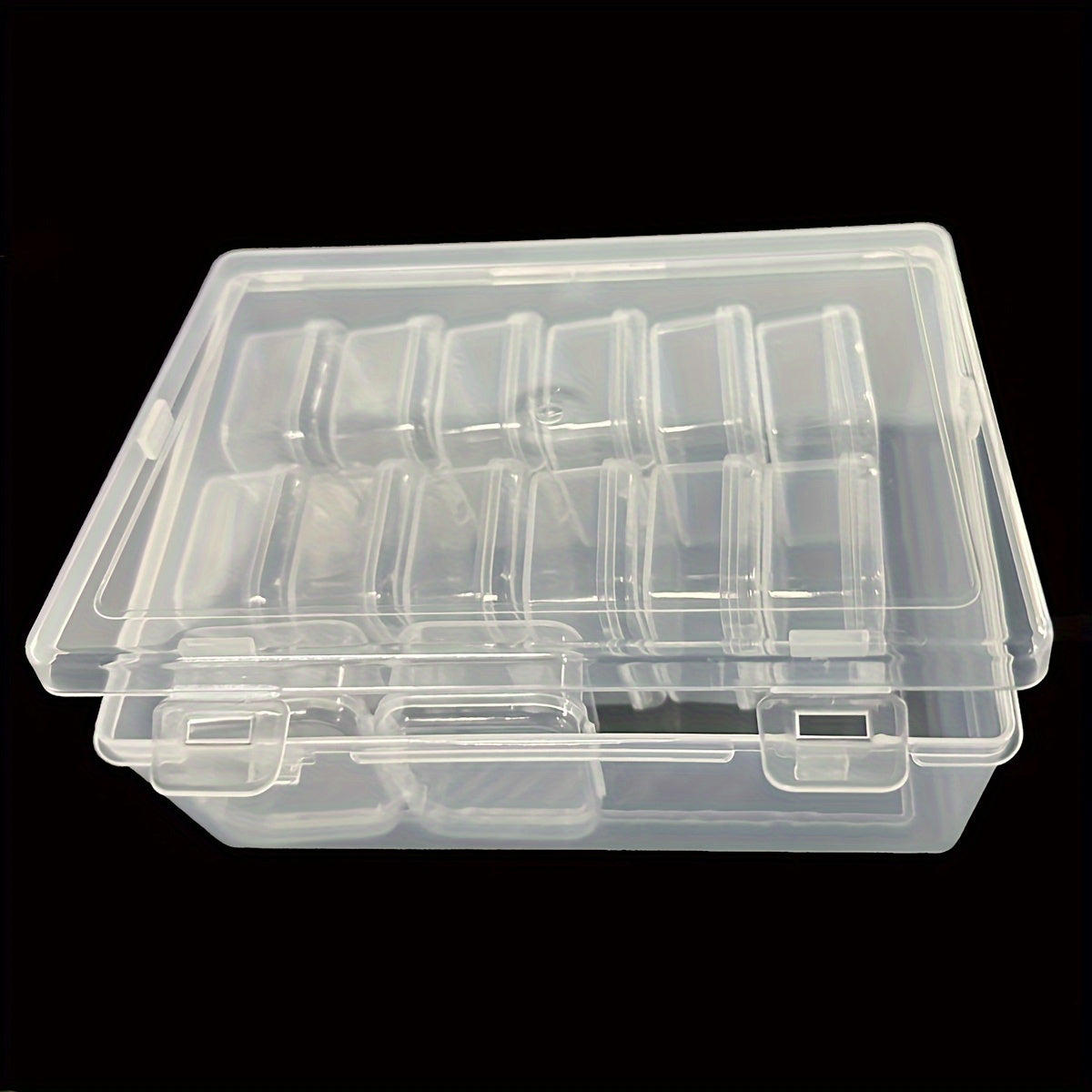 Small Plastic Bead Organizer Storage Boxes with Hinged Lid