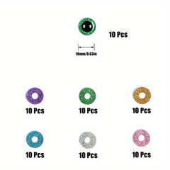 30mm Glitter Safety Eyes Plastic with Washers for Stuffed Animal Crochet Doll