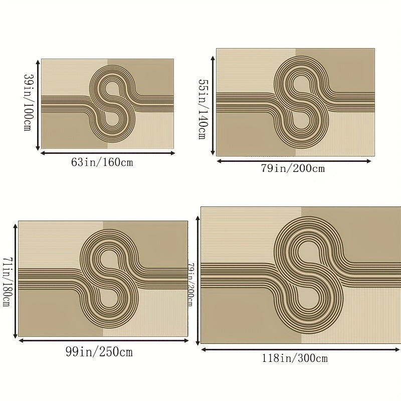 Contemporary Modern Area Rug Living Room Rugs Anti-slip Washable