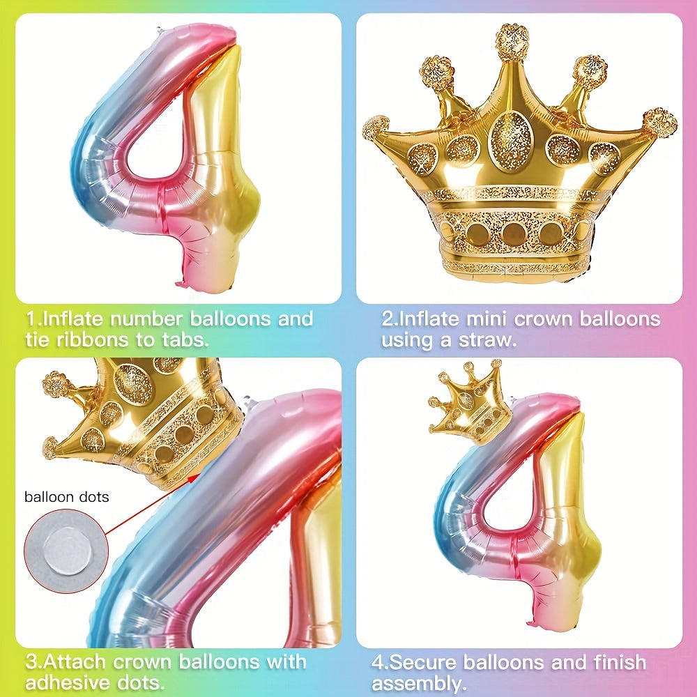 1st Birthday Balloon Decoration Set with Happy Birthday Banner and Foil Balloons
