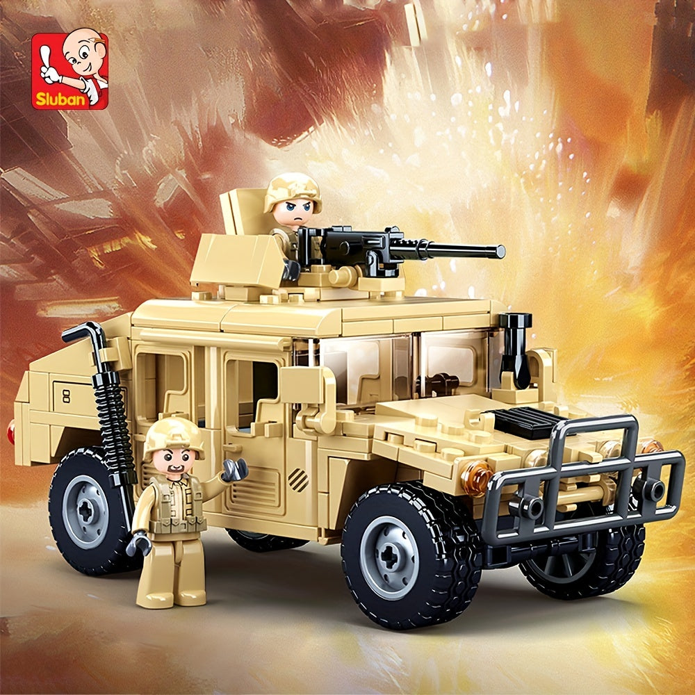 Vehicle Building Block Toys with Two Figures Classic Car Model DIY Toy