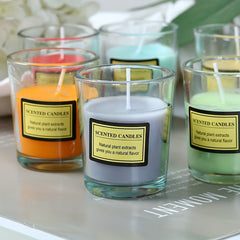 Windproof Glass Cup Plant Wax Scented Candle Indoor Hotel Fragrance