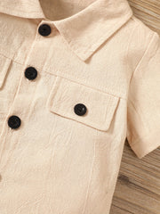 Baby Boys Casual Short Sleeve Shirt & Shorts Set for Summer
