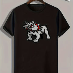 Fierce Dog Print Men's Graphic T-shirt for Summer