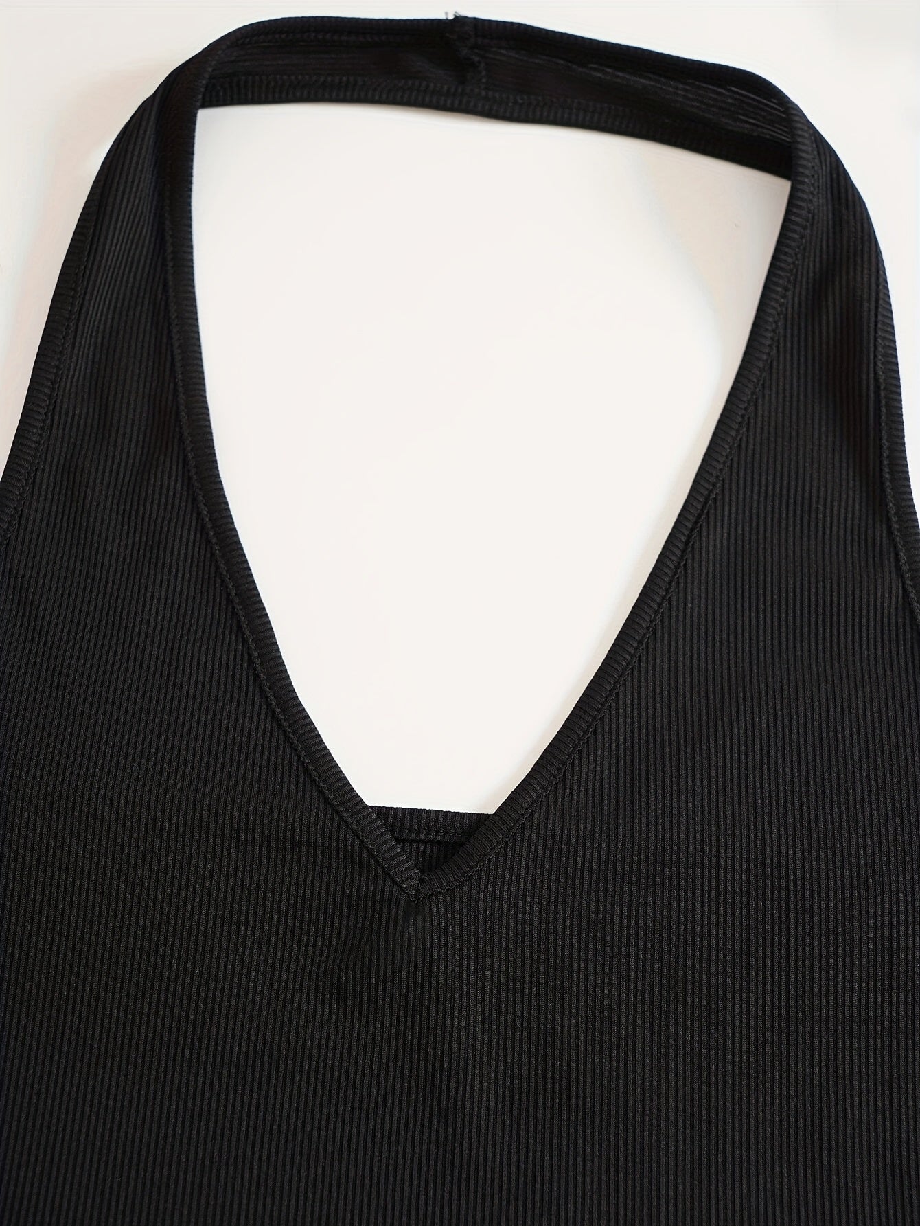 Women's Ribbed Halter Crop Top Slim Fit Tank