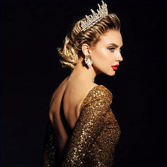 Bridal Rhinestone Crown Wedding Headwear Updo Princess Style Accessories