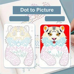 3 Pack Dot to Picture Drawing Books 3 Levels of Difficulty Painting Workbook