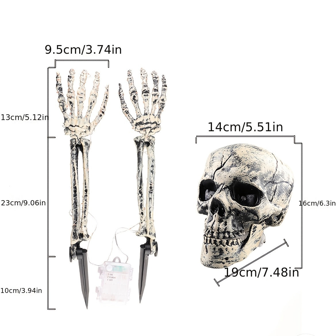 Halloween Simulation Skull Human Arm Haunted House Decor