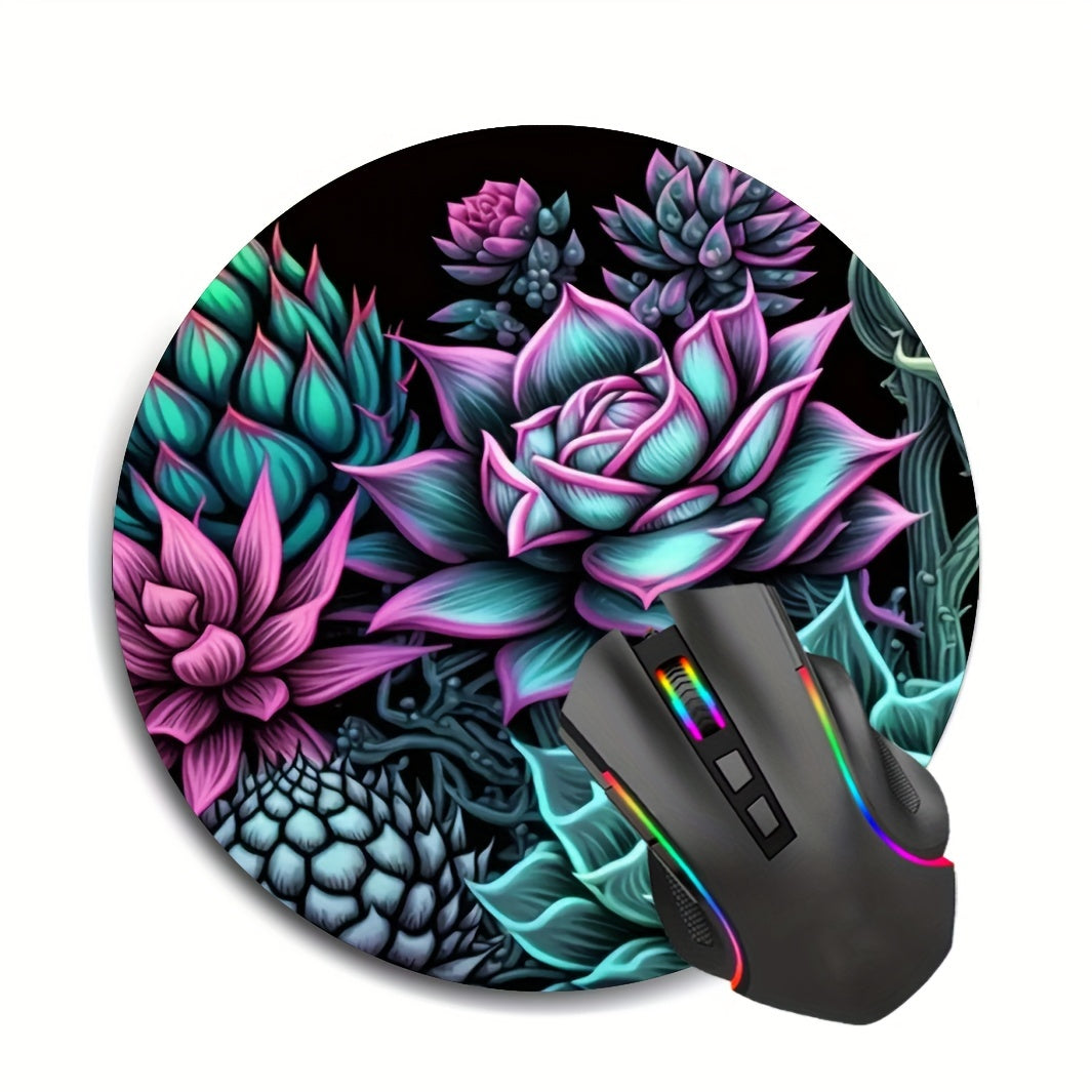 Succulent Plants Mouse Pad Non Slip Rubber Laptop Office Decor