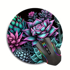 Succulent Plants Mouse Pad Non Slip Rubber Laptop Office Decor