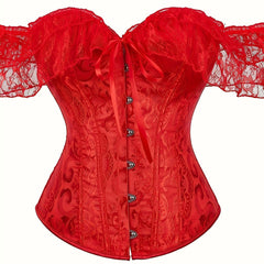 Lace Stitching Corset Bustier Tummy Control Jacquard Body Shaper