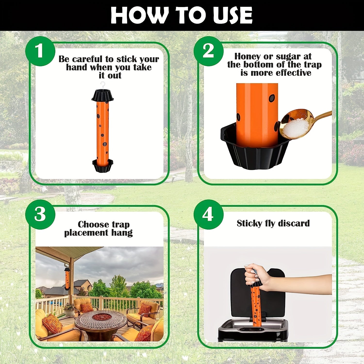 Outdoor Fruit Fly Traps | Indoor Fly Catcher Gnat Mosquito Sticky Fly Trap