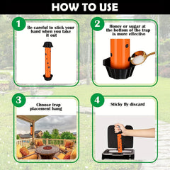 Outdoor Fruit Fly Traps | Indoor Fly Catcher Gnat Mosquito Sticky Fly Trap