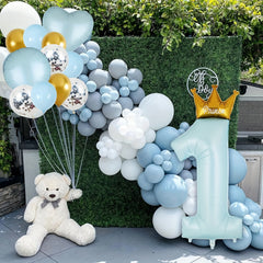 1st Birthday Decorations Number 1 Balloons Prince Princess Crown First Year