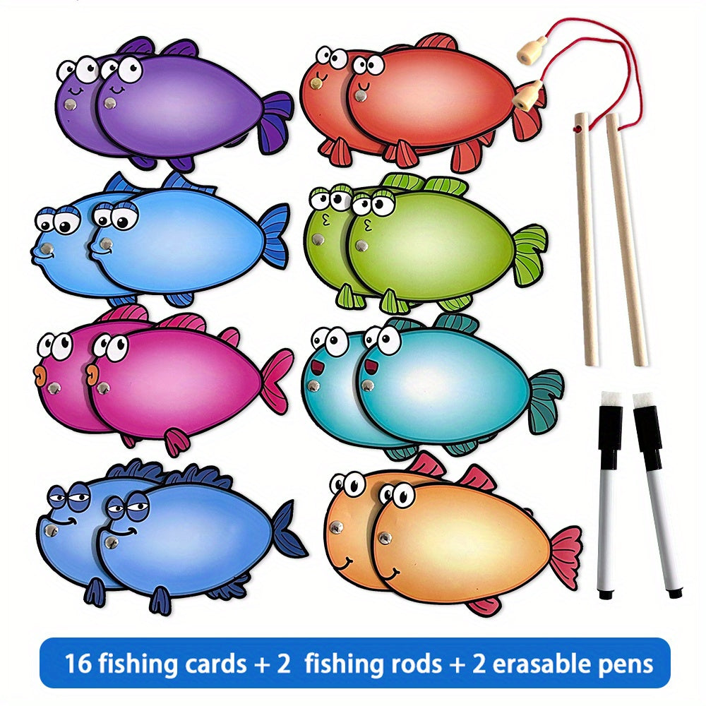 Magnetic Fishing Game Dry Erasable Fish Cards - DIY Sight Words Dolch T