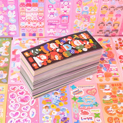 100pcs Cartoon Stickers DIY Hearts No Repeat Cute Sticker Pack