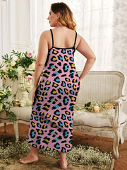 Leopard Print Round Neck Dalmatian Graphic Nightdress