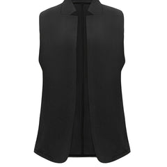 Casual Vest Coat Women's Plus Solid Split Lapel Collar Open Front