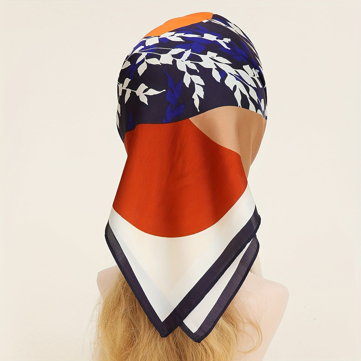 Geometric Print Bandana Block Shawl Satin Square Scarf Neckerchief Head Wrap