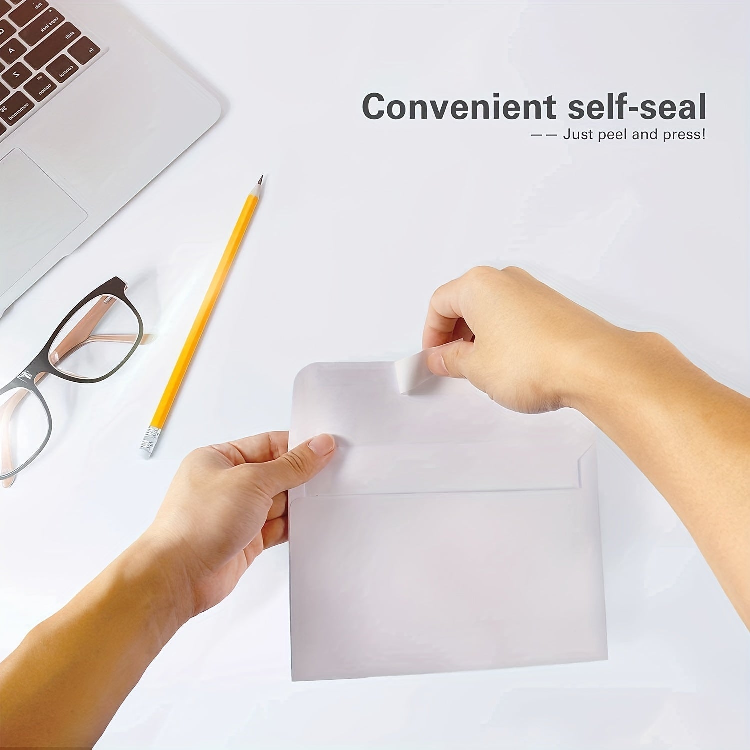 100 Packs Blank Envelopes Peel & Seal Square Flap for Invitations Greeting Cards