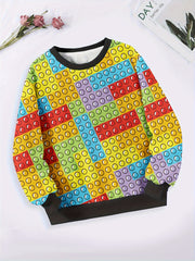 Kids Creative Pattern Sweatshirt Spring Fall Sports Gift