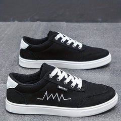 Men's Canvas Lace-up Sneakers with Good Grip