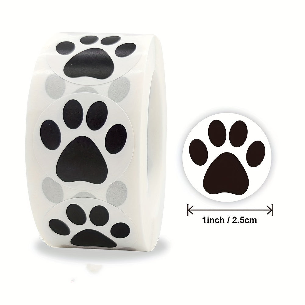 500 Dog Puppy Paw Prints Stickers Colorful Labels