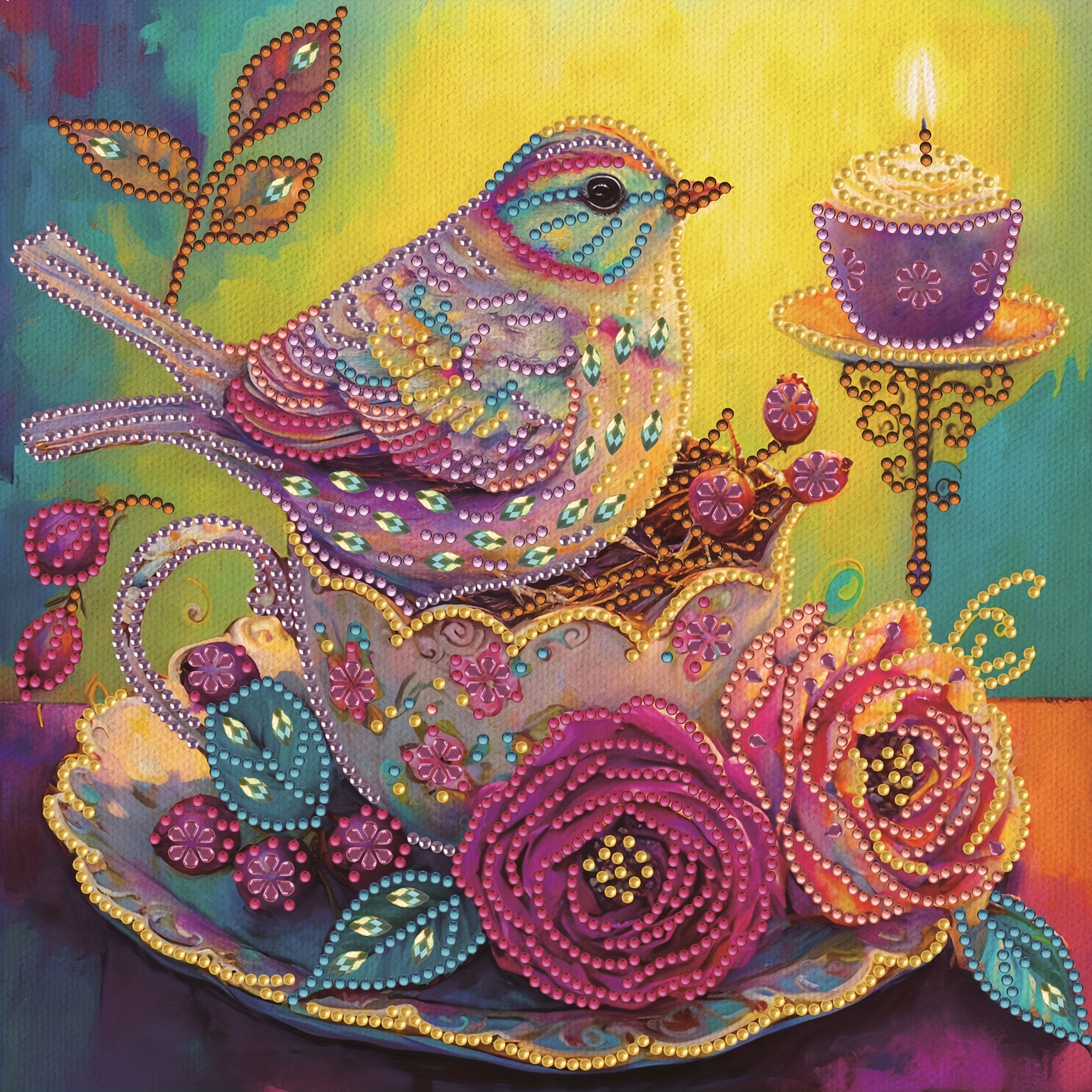 Flower Bird Cup Diamond Painting Kit DIY 5D Diamond Art