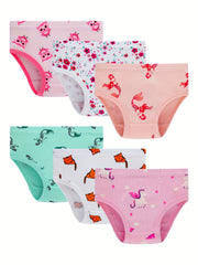 6pcs Baby Soft Cotton Underwear Little Girls'Briefs Toddler Panties