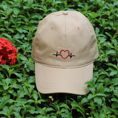 Heart & Lightning Embroidered Cap Soft Cotton Outdoors Hat