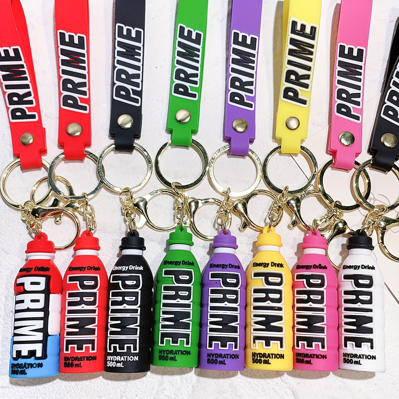 Cartoon Drink Bottle Key Chain Pendant Backpack Bag Charms Decor